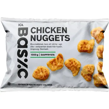 Chicken nuggets Fryst 1kg ICA Basic.