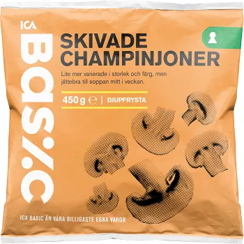 Skivade Champinjoner Fryst 450g ICA Basic.