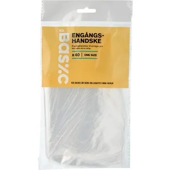 Engångshandske 40-p One size ICA Basic.