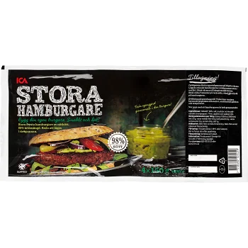 Hamburgare Fryst 4x150g 600g ICA.
