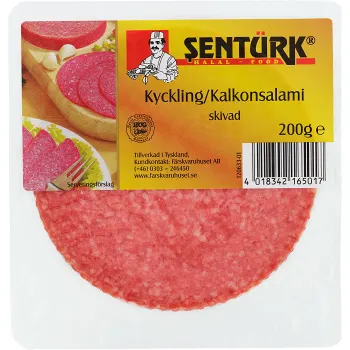 Kyckling Kalkonsalami skivad 200g Sentürk.