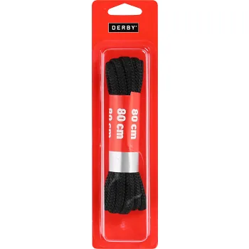 Skosnöre 80cm svart rund tjockare 1st Derby.