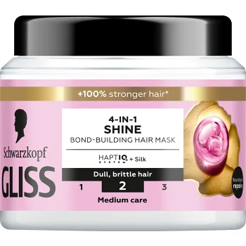 Inpackning 4 in 1 Shine Hair Mask 400ml Gliss Schwarzkopf.