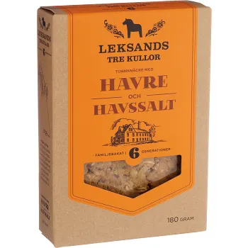 Tunnknäcke havre &amp; havssalt 180 g Leksands Tre Kullor.