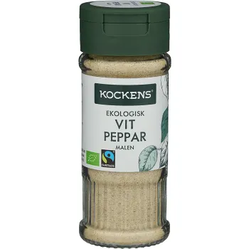 Vitpeppar malen Eko 42g Kockens.