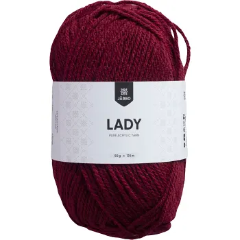 Garn Lady Vinröd 50g Järbo.