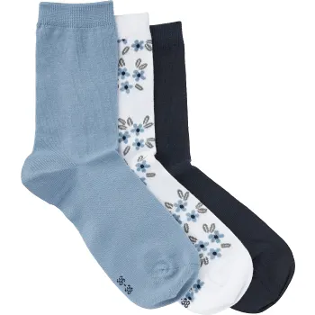 Strumpa 3p blomma 39/41 ICA I love eco.