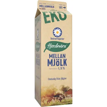 Mellanmjölk Ekologisk 1,5% 1l KRAV Skånemejerier.