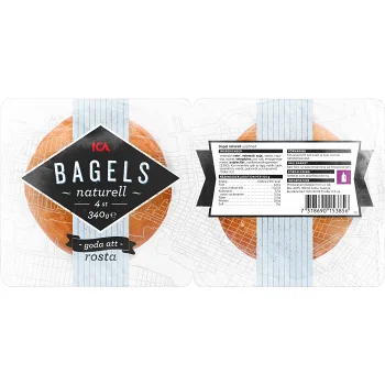 Bagels Naturell 4-p 340g ICA.