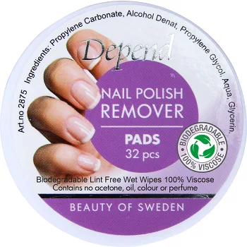 Pads Nagellacksremover 32st Depend.