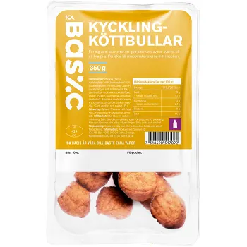 Kycklingköttbullar 350g ICA Basic.
