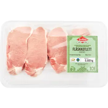 Fläskkotlett Skivad Benfri ca 400g Gudruns.