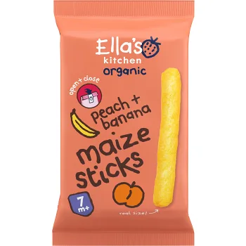 Maize sticks persika &amp; banan 7m 16g Ellas Kitchen.
