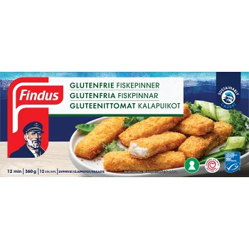 Fiskpinnar glutenfri 360g Findus.