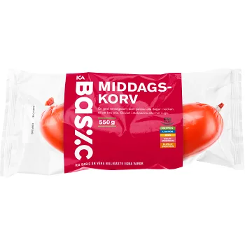 Middagskorv 550g ICA Basic.