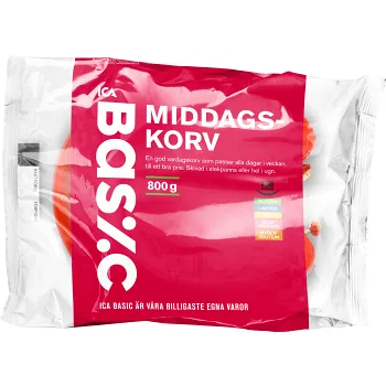 Middagskorv 800g ICA Basic.
