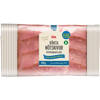 Nötskivor Rökta Pepparmantlade 120g ICA.