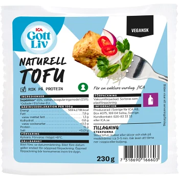Tofu Naturell 230g ICA Gott Liv.