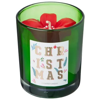Xmas candle Leo, green.