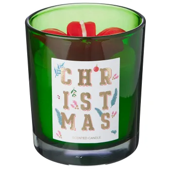 Xmas candle Leo, green.