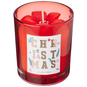 Xmas candle Leo, red.
