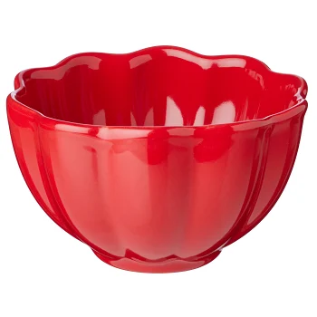 Skål Flower julröd 10cm ICA.