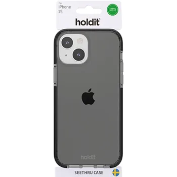 Skal Seethru iPhone15 svart holdit.