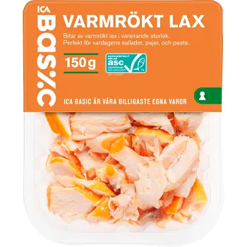 Varmrökt lax 150g ICA Basic.