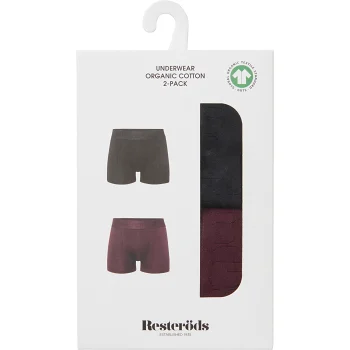 Herrboxer 2p vinröd M Resteröds.