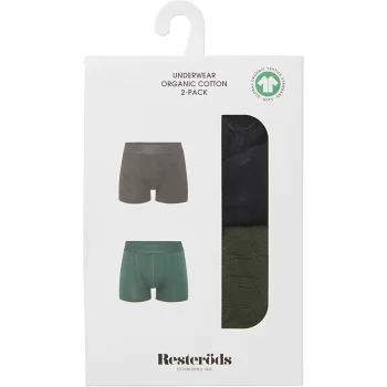 Herrboxer 2p grön M Resteröds.