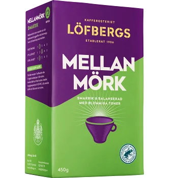 Bryggkaffe Mellanmörk 450g Löfbergs.