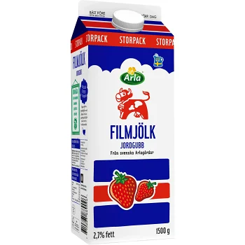 Filmjölk 2,7% Jordgubb 1,5l Arla Ko®.