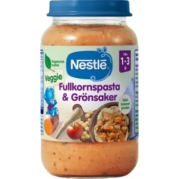 Barnmat Fullkornspasta &amp; grönsaker 1år 220g Nestle.