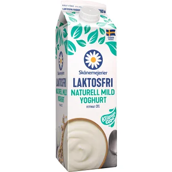 Yoghurt Mild Naturell Laktosfri 3% 1l Skånemejerier.