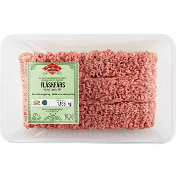 Fläskfärs Fetthalt 20% ca 1kg Skövde Slakteri AB.