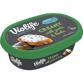 Färskost creamy garlic herbs växtbaserad 150g Violife.