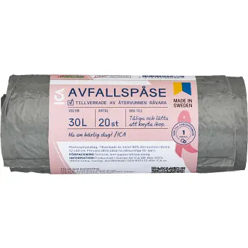 Avfallspåse 30L 20st Rosa Bandet ICA.