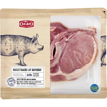 Kotlettracks Färsk av rapsgris ca 600g Scan.