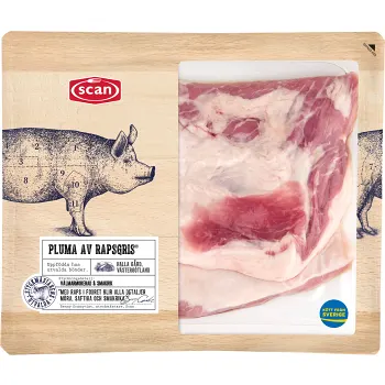 Pluma Färsk av Rapsgris ca 580g Scan.