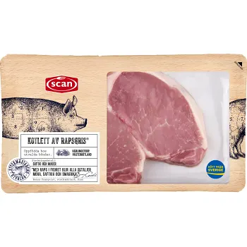 Kotlett Färsk Rapsgris 300g Scan.