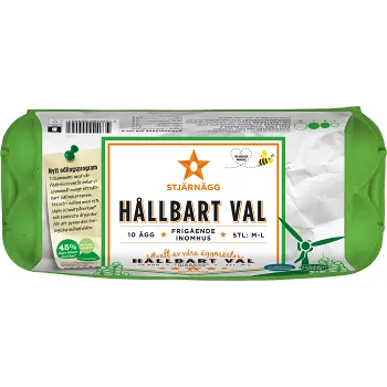 Ägg Frigående Inomhus Hållbart val 10-p Stjärnägg.