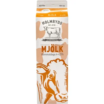 Gammaldagsmjölk 4-4,5% 1l Holmryds Mejeri.