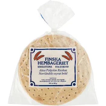 Bröd Rieskaa Norrländskt Osyrat 400g Nya Finska Hembageriet.