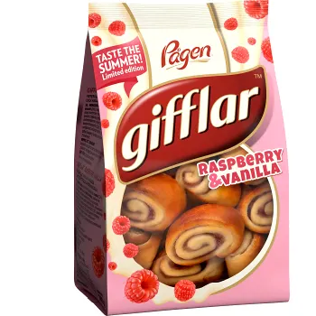 Gifflar Raspberry 260 g Pågen.