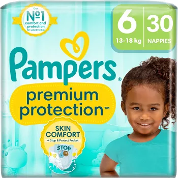 Blöjor Premium Protection Strl 6 13-18kg 30-p Pampers.