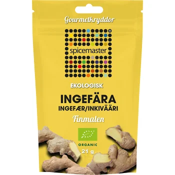Krydda Ingefära mald påse Ekologisk 21g Spicemaster.