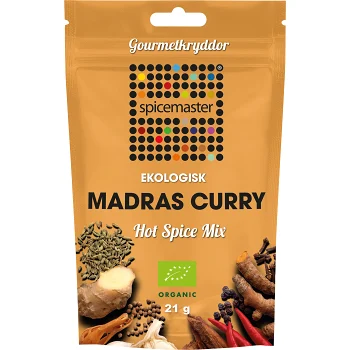 Krydda Curry Madras påse Ekologisk 21g Spicemaster.