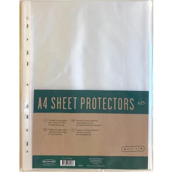 Plastficka A4 Klar 25st Writer.
