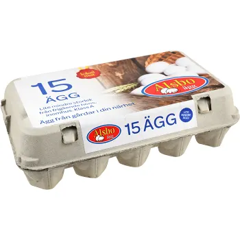Ägg Frigående S 15-pack 750g Alsbo Ägg.