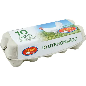 Ägg Frigående Utomhus M/L 10-pack 630g Alsbo Ägg.